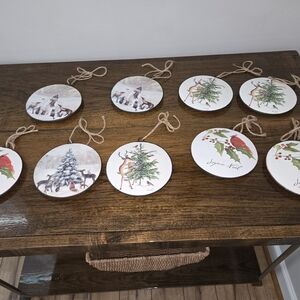 Holiday Tree and Deer Ornaments Set 9
